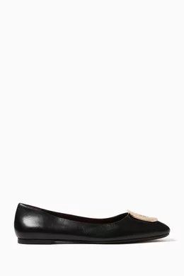 Buy Tory Burch Black Georgia Ballet Flats in Leather For Women Online Ounass Bahrain