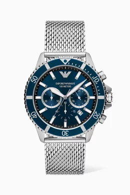 Buy Emporio Armani Blue Diver Chrono Watch 43mm For Men Online Ounass Bahrain
