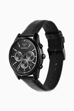 Armani watch black face clearance