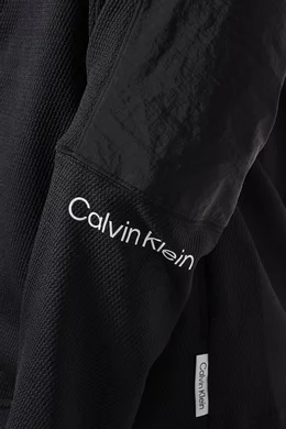 Buy Calvin Klein Performance Black Zip up Hoodie in Technical jacquard For Men Online Ounass Bahrain
