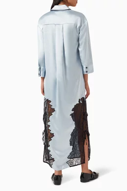 Lace trim shirt dress shop