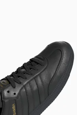 Mens adidas samba black leather sale