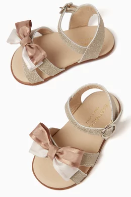 Buy Babywalker Gold Bow Embellished Sandals For Girls Online Ounass Bahrain