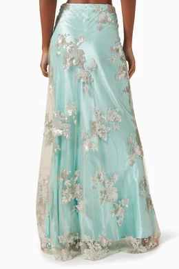 Satin tulle maxi skirt cheap