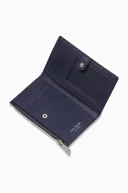 Buy Kate Spade New York Blue Small Morgan Slim Bifold Wallet in Leather For Women Online Ounass Bahrain
