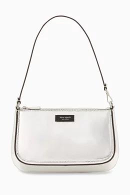 Buy Kate Spade New York Silver Mini Sam Icon Pouchette Bag in Metallic Leather For Women Online Ounass Bahrain