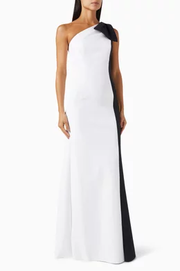 Bow one shoulder gown hot sale