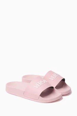 Versace logo slides cheap