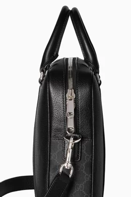 Buy Gucci Black Medium GG Briefcase in Leather For Men Online Ounass Bahrain