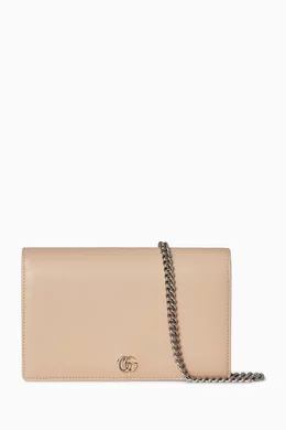 Buy Gucci Neutral GG Marmont Chain Wallet in Leather For Women