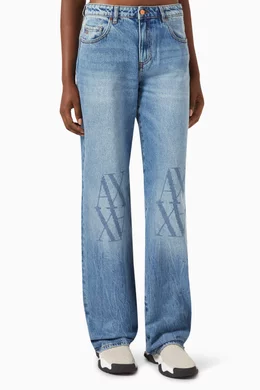 Buy Armani Exchange Blue J52 Low rise Relaxed fit Jeans For Women Online Ounass Bahrain