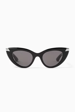 Buy Alexander McQueen Black Cat eye Sunglasses in Recycled Acetate For Women Online Ounass Bahrain