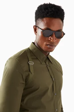 Buy Bottega Veneta Brown Round Sunglasses in Recycled Acetate For Men Online Ounass Bahrain