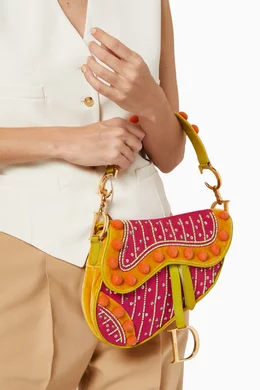 Buy Christian Dior Pre Loved Multicolour Galliano Saddle Bag in Velvet Leather For Women Online Ounass Bahrain