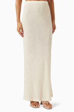 Buy Just Bee Queen White Pele Maxi Skirt in Cotton For Women Online Ounass Bahrain