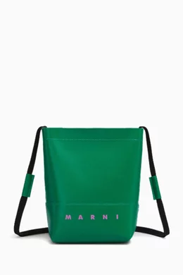 Buy Marni Green Logo Crossbody Bag in Coated Canvas For Women Online Ounass Bahrain