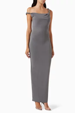 Buy Good American Grey Sandwashed Maxi Dress in Jersey For Women Online |  Ounass Bahrain