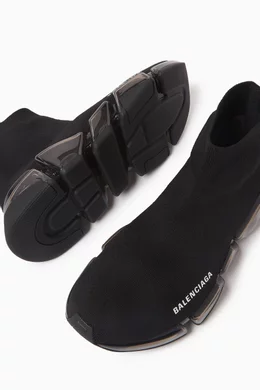 Buy Balenciaga Black Speed 2.0 Clear Sole Sneakers in Recycled Knit For Women Online Ounass Bahrain