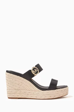 Buy Michael Kors Black Lucinda 100 Wedge Sandals in Leather For Women Online Ounass Bahrain
