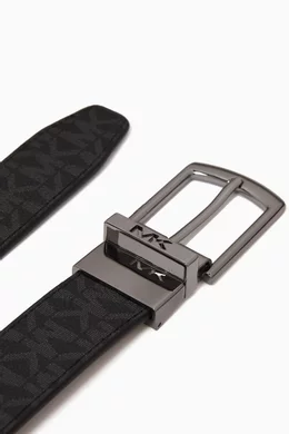 Buy Michael Kors Black Reversible Signature Logo Belt in Canvas For Men Online Ounass Bahrain