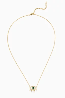 Buy Tai Jewelry Green Evil eye Pendant Necklace in Gold plated Brass For Women Online Ounass Bahrain