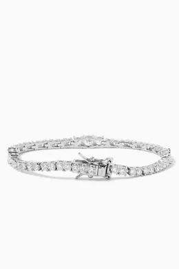 Buy CZ by Kenneth Jay Lane Grey Graduated CZ Tennis Bracelet in Rhodium plated Brass For Women Online Ounass Bahrain