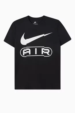 Buy Nike Black Air Logo T shirt in Cotton Jersey For Girls Online Ounass Bahrain