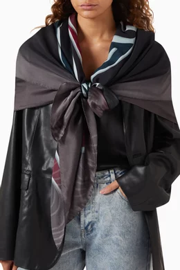 Buy Giorgio Armani Multicolour Printed Scarf in Silk For Women Online Ounass Bahrain