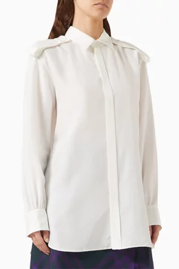 Buy Burberry Neutral Epaulette Shirt in Silk For Women Online Ounass Bahrain