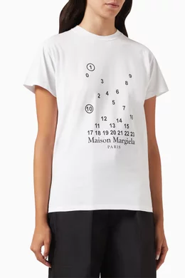 Buy Maison Margiela White Numeric Logo T shirt in Cotton For UNISEX Online Ounass Bahrain