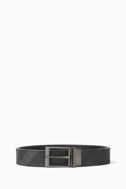 Buy Burberry Grey Reversible Check print Belt in Coated Canvas For Men Online Ounass Bahrain