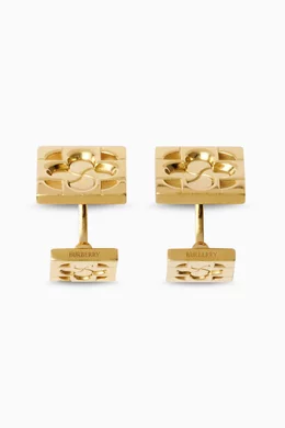 Buy Burberry Gold Rose Monogram Cufflinks in Gold plated Sterling Silver For Men Online Ounass Bahrain