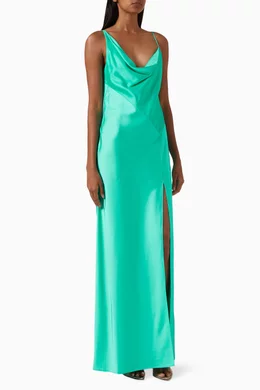 Buy Significant Other Green Annabel Bias-cut Maxi Dress in Satin For Women  Online | Ounass Bahrain