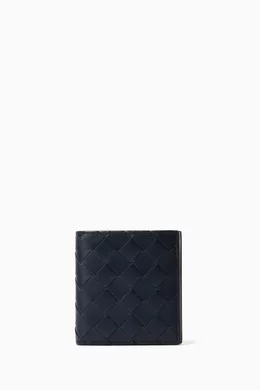 Buy Bottega Veneta Blue Slim Bi Fold Wallet in Intrecciato Leather For Men Online Ounass Bahrain