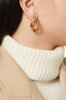 Buy Missoma Gold Molten Twisted Double Hoop Earrings in 18kt Recycled Gold Plated Brass For Women Online Ounass Bahrain
