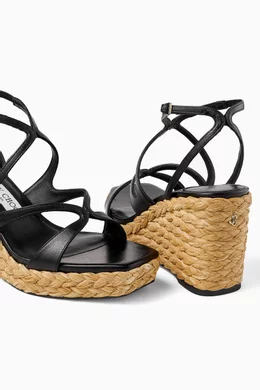 Jimmy choo black wedge sandals discount