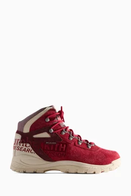 Buy Kith Red x Columbia Newton Ridge Hiking Boots in Leather Suede For Men Online Ounass Bahrain