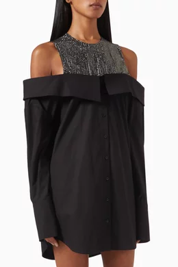 Tシャツ・カットソー GIUSEPPE DI MORABITO Embellished mesh t-shirt dress Giuseppe Di Morabito crystal-embellished T-shirt Dress