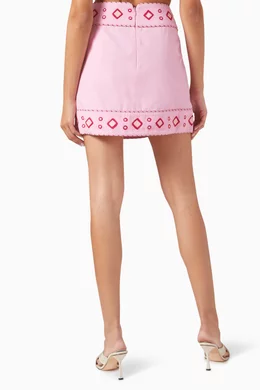 Buy Significant Other Pink Wren Embroidered Mini Skirt in Cotton For Women Online Ounass Bahrain