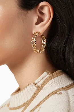 Buy Gucci Gold GG Interlocking Hoop Earrings in Metal For Women Online Ounass Bahrain