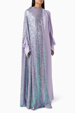 Buy Anaya Collection Purple Maya Sequin embellished Cape Maxi Dress For Women Online Ounass Bahrain