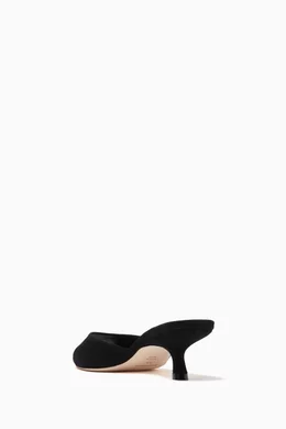 Buy Reformation Black Winnie Peep Toe Mules in Suede For Women Online Ounass Bahrain