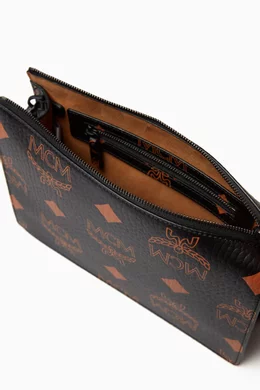 Buy MCM Black Aren Chain Pouch in Visetos Canvas For Women Online Ounass Bahrain