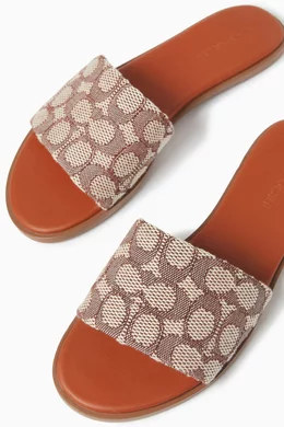 Signature Canvas Red Coach Slides Womens COACH Uli Sport Slide In