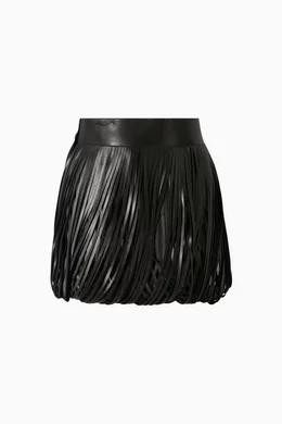 Buy Alaïa Black Fringed Belt in Glossy Leather For Women Online
