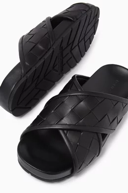 Buy Bottega Veneta Black Tarik Mules in Intrecciato Leather For Men Online Ounass Bahrain