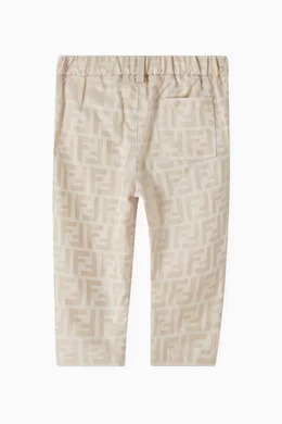 Buy Fendi Neutral FF Logo Pants in Cotton For Baby Boys Online Ounass Bahrain