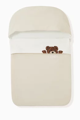 Buy Fendi Neutral Bear Logo Print Sleeping Bag in Cotton For Baby Boys Online Ounass Bahrain