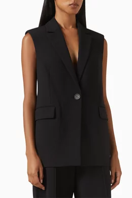 Buy Vince Black Sleeveless Blazer For Women Online Ounass Bahrain