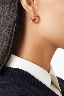 Buy Coach Multicolour Signature Charm Huggie Earrings in Gold plated Brass For Women Online Ounass Bahrain